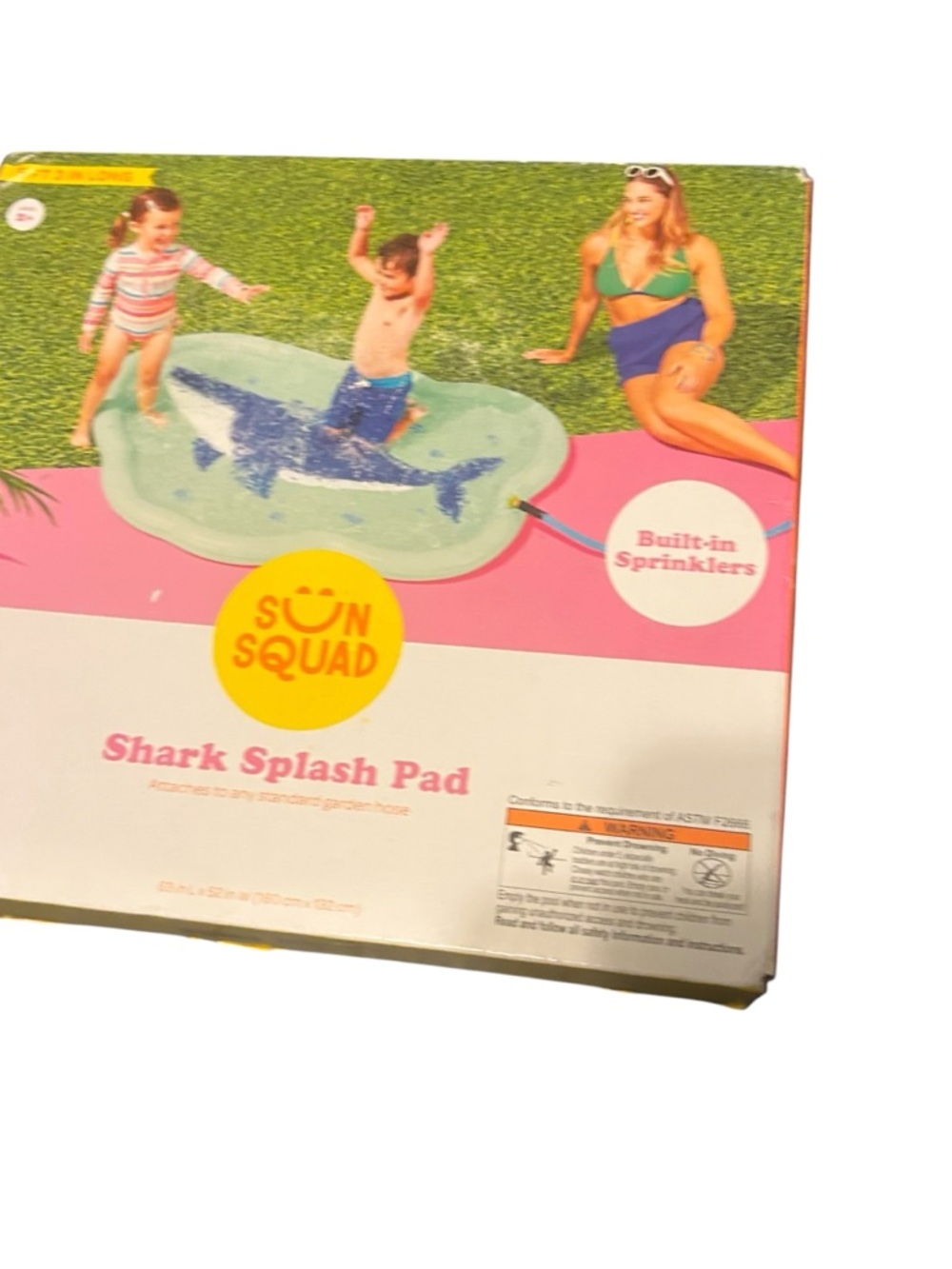 New sun squad shark splash pad kids sprinkler